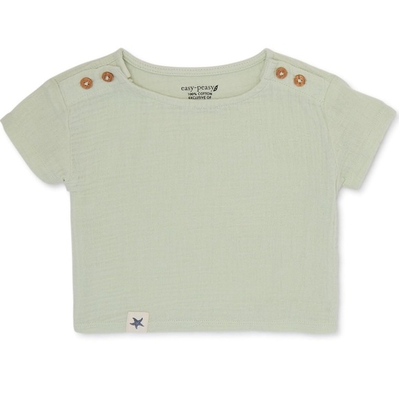easy peasy Other - easy-peasy Baby Short Sleeve Solid Woven Tee, Size 18 months